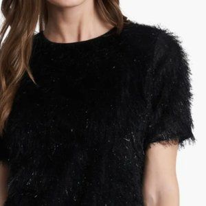 Vince Camuto SPRARKLE EYELASH KNIT SWEATER IN RICH BLACK